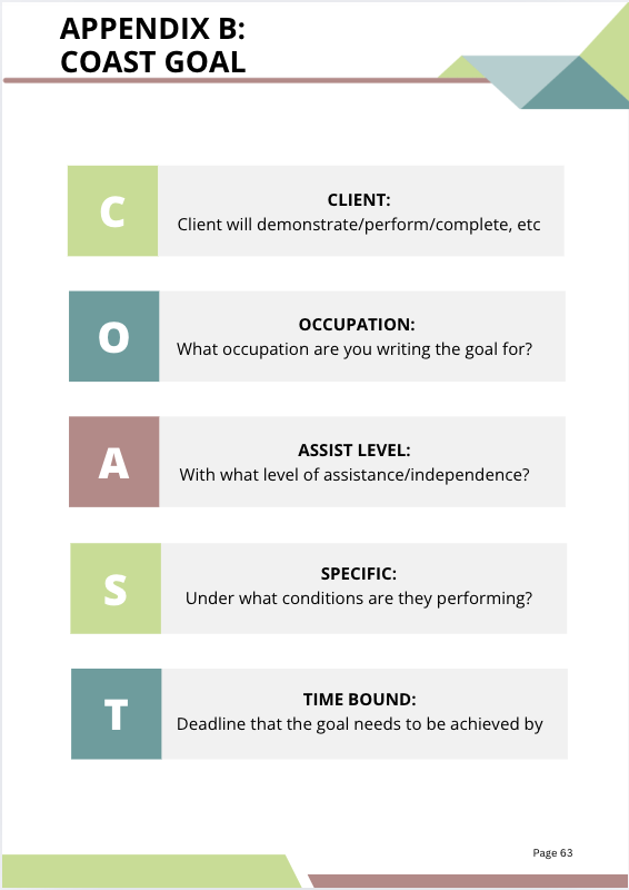 Learn easy occupational therapy goals, writing, outcome measures and OT goal bank of examples! | OTflourish.com 